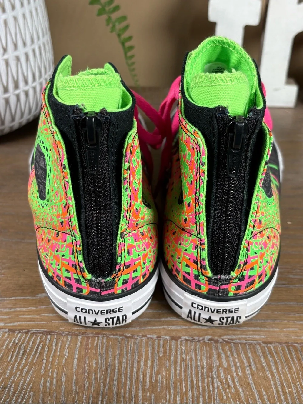 Converse Junior 4 Neon Double Chuck Taylor All Star 649963C Black / Green/pink